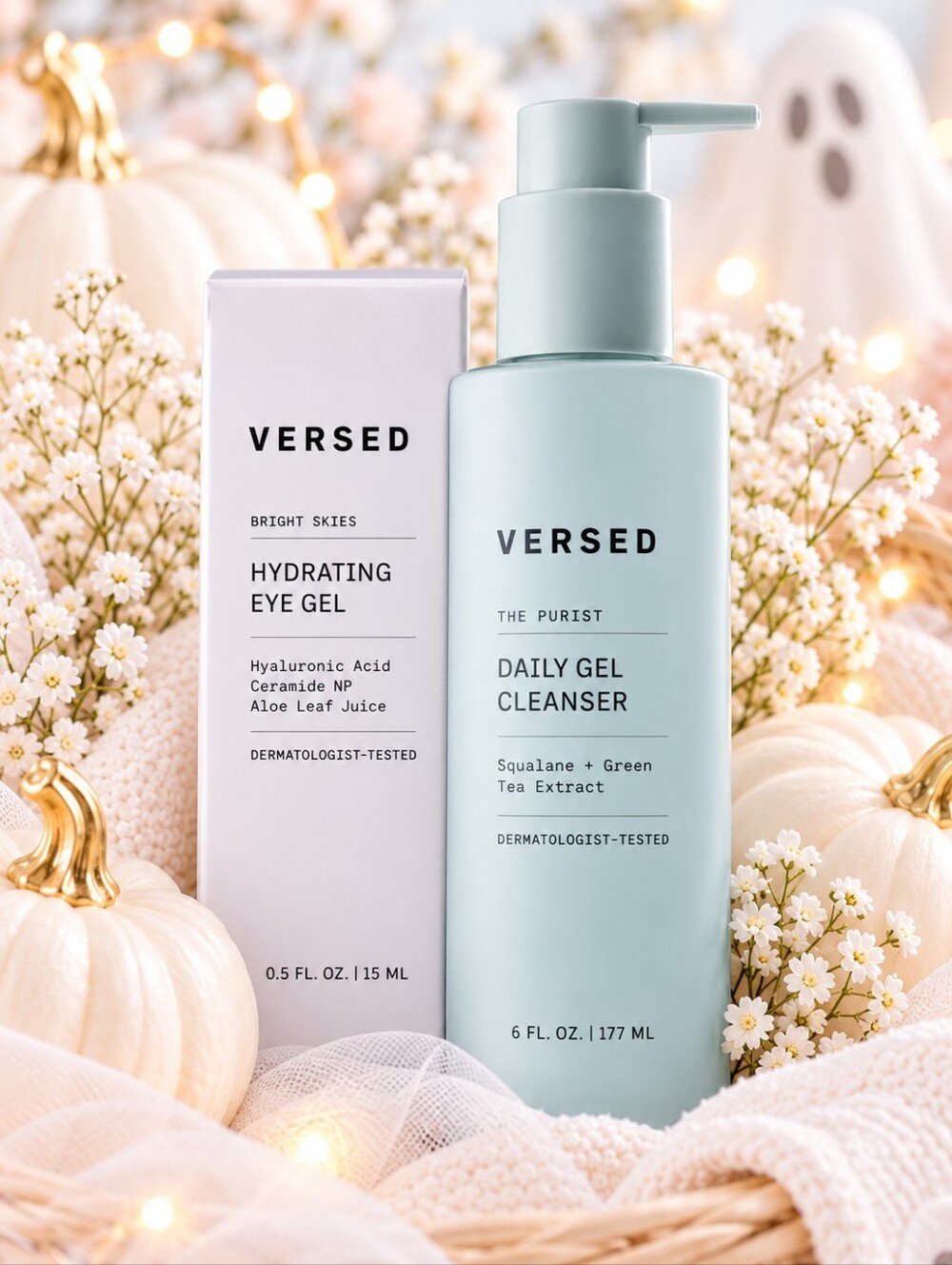 Boo-Basket Set Versed Skincare Duo Cleanser + Hydrating Eye Gel